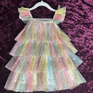 Petite Hailey Girls Layered Dress Multi Pink size 3T